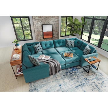 Modular One 6-Piece Sectional - Teal