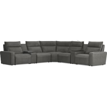 Modular Two 7-Piece Console Sectional - Charcoal