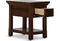 trenton brown chairside table   
