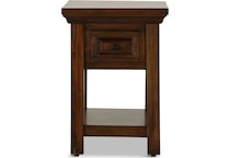 trenton brown chairside table   