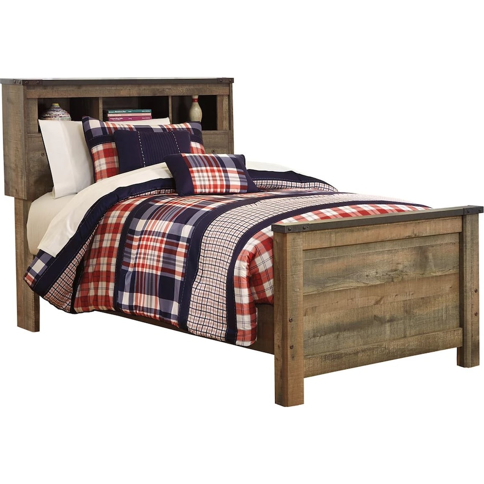 trinell brown full bookcase bed apk b fbb  