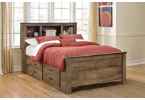trinell brown full bookcase bed apk b fbu  
