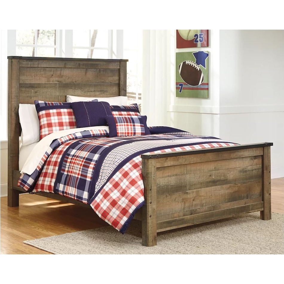 trinell brown full panel bed apk b fpb  