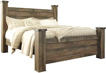 trinell brown king poster bed apk b krb  