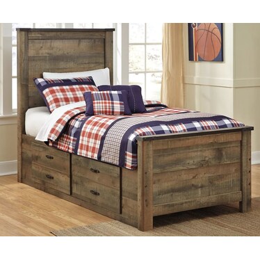 Trinell Twin Panel Bed with 2 Storage Drawers