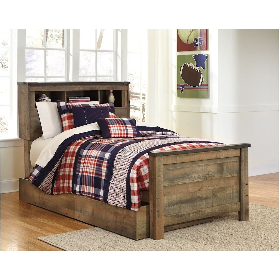 trinell brown twin bookcase bed apk b tbt  