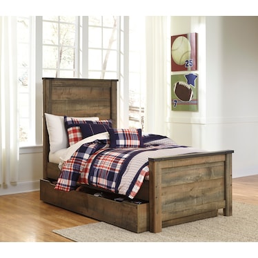 Trinell Twin Panel Bed with Storage Drawer