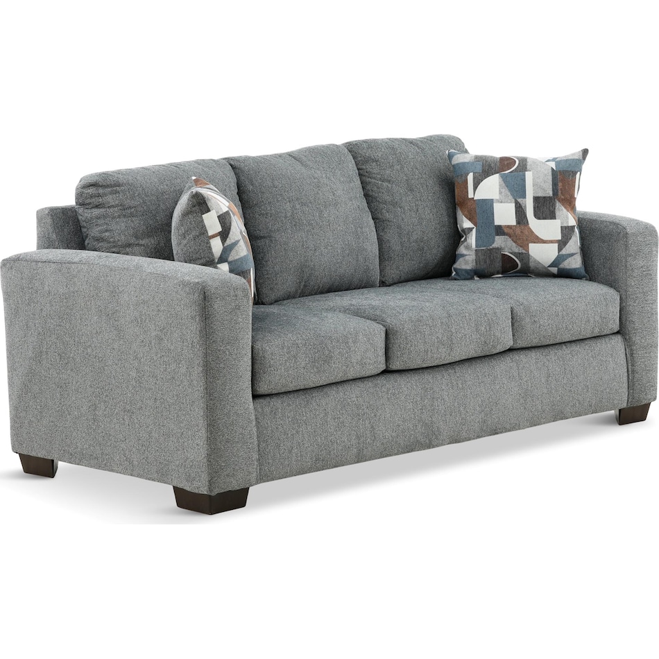 tristin living room dark gray st stationary fabric sofa   