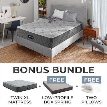 Beautyrest Luxury Resort Twin XL Firm Mattress Bundle with Low Profile Boxspring