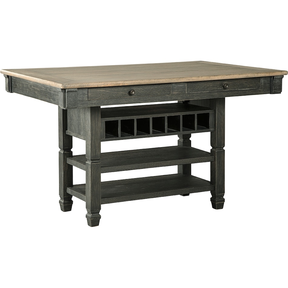 tyler creek black   gray dr dining table ctr hgt d   