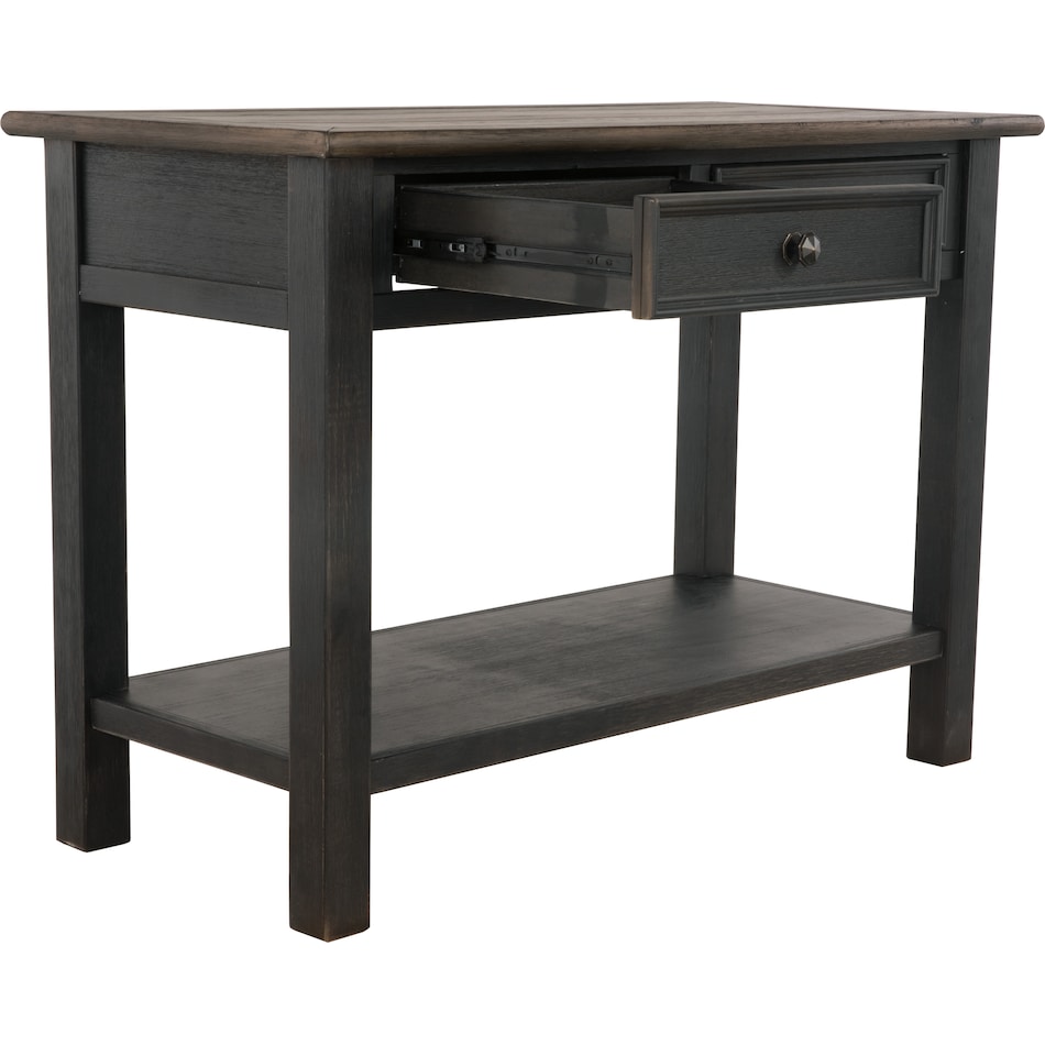 tyler creek grayish brown  black oc sofa table t   