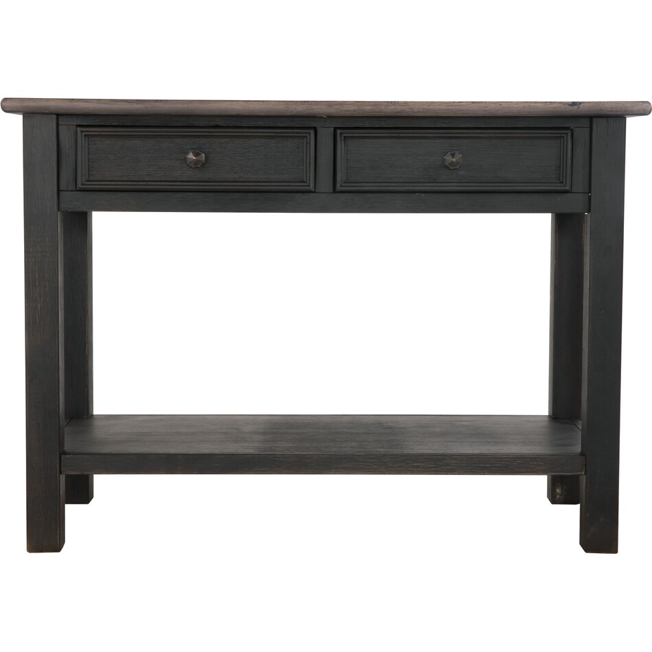 tyler creek grayish brown  black oc sofa table t   