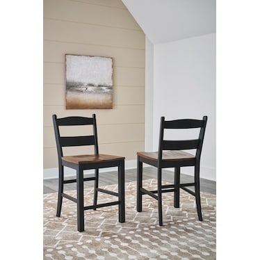 Valebeck Counter Height Bar Stool with Back (Set of 2)