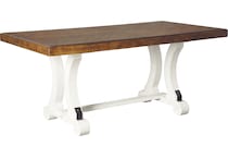 valebeck brown   white dr dining table reg hgt d   