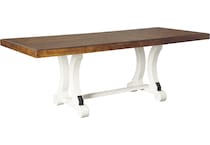 valebeck brown   white dr dining table reg hgt d   