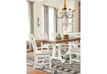 valebeck brown   white dr dining table reg hgt d   