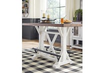 valebeck brown   white dr dining table ctr hgt d   