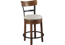 valebeck brown swivel bar stool d   