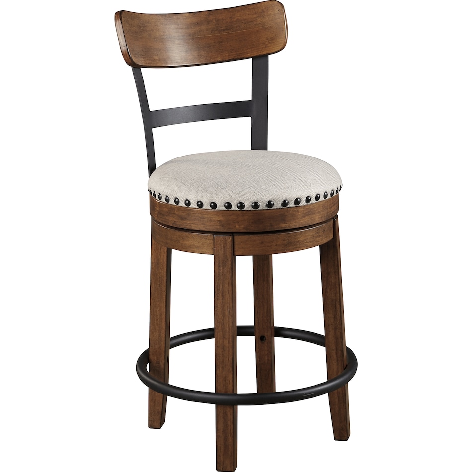 valebeck brown swivel bar stool d   