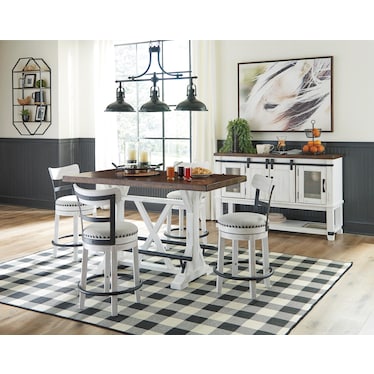 Valebeck 5-Piece Counter Height Upholstered Dining Table