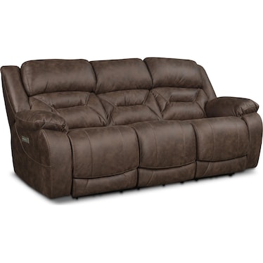 Valor Brown Power Sofa