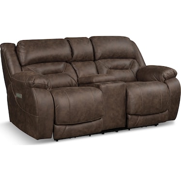 Valor Brown Power Loveseat