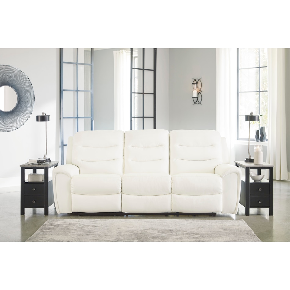 warlin white power reclining sofa   