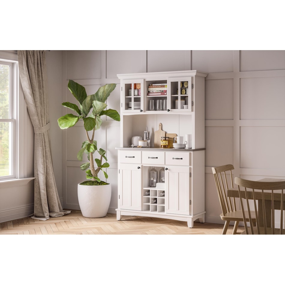 white dr buffet server     