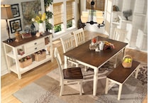 whitesburg brown   cottage white dining table d   