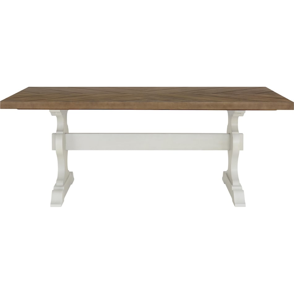 willowbrook dining brown   white dr dining table reg hgt   