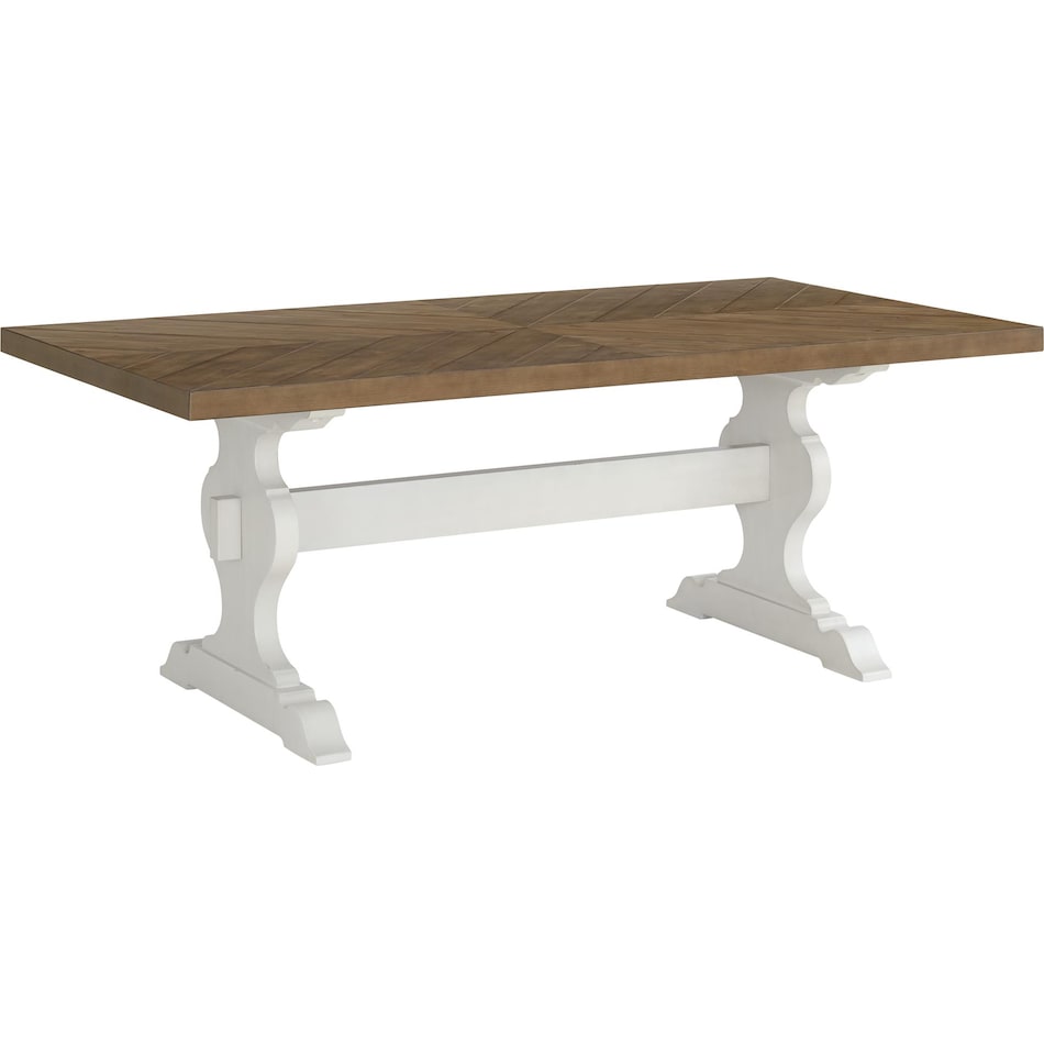 willowbrook dining brown   white dr dining table reg hgt   