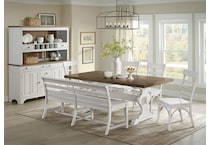 willowbrook dining brown   white dr dining table reg hgt   