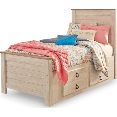 Willowton Twin Panel Bed with 2 Storage Drawers