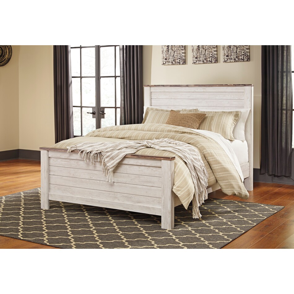 willowton white queen panel bed apk b qpb  