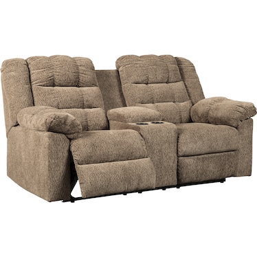 Workhorse Reclining Loveseat with Console