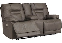 wurstrow gray mt motion leather loveseat p u  