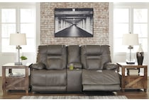 wurstrow gray mt motion leather loveseat p u  