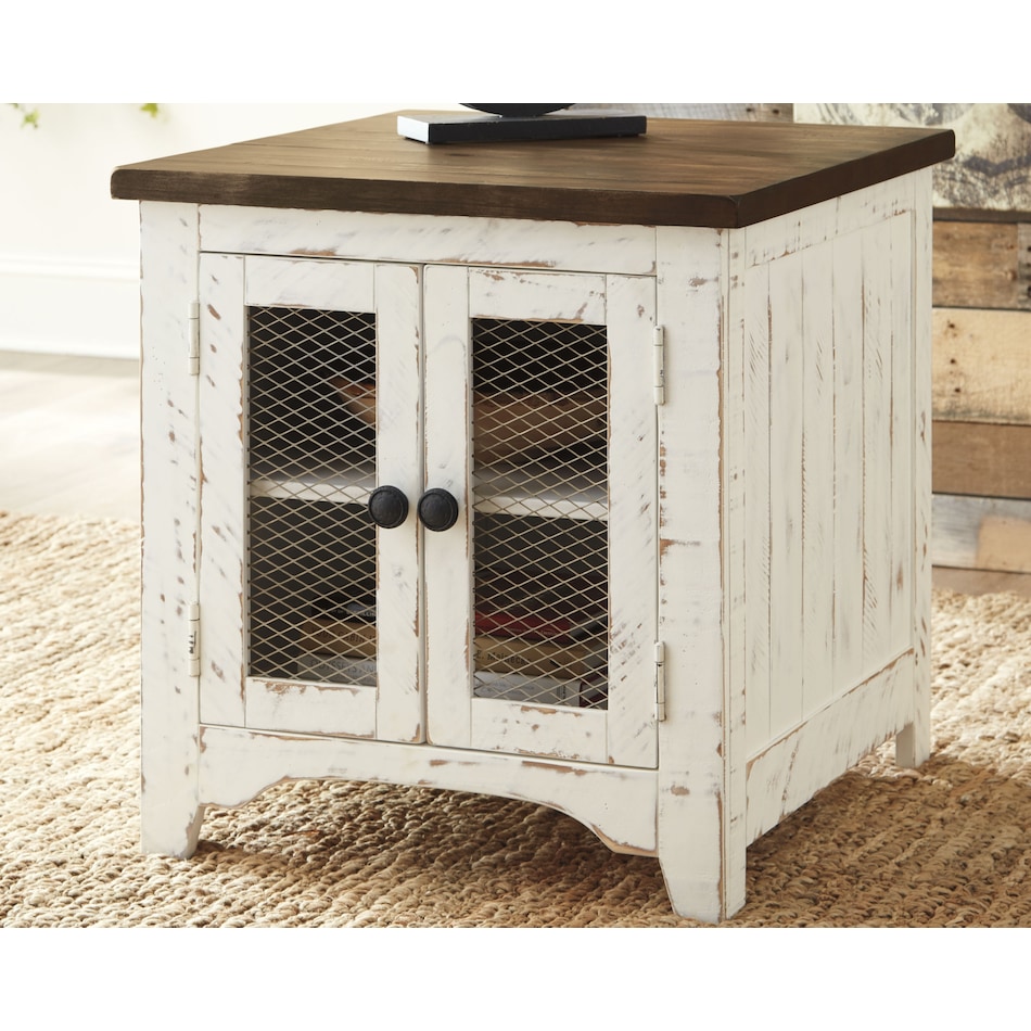 wystfield brown   white end table t   